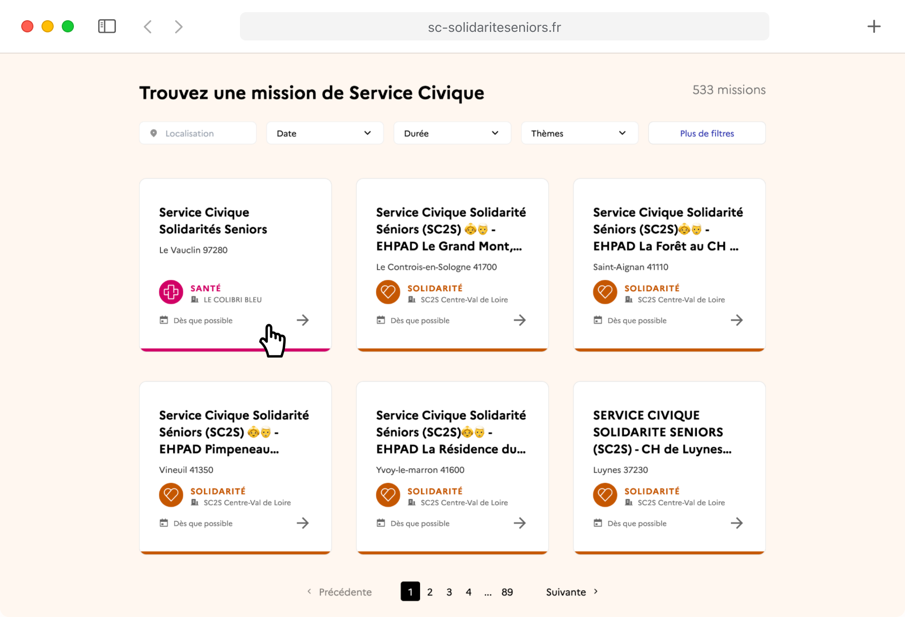 Liste de missions sur sc-solidariteseniors.fr